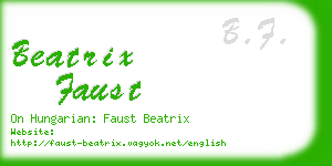 beatrix faust business card